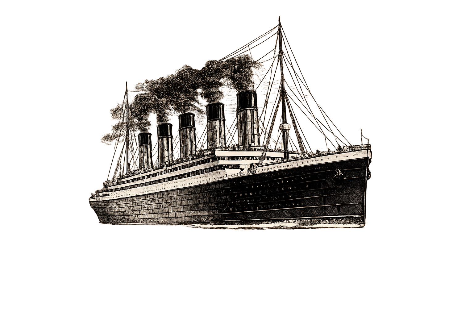 Titanic in open water
