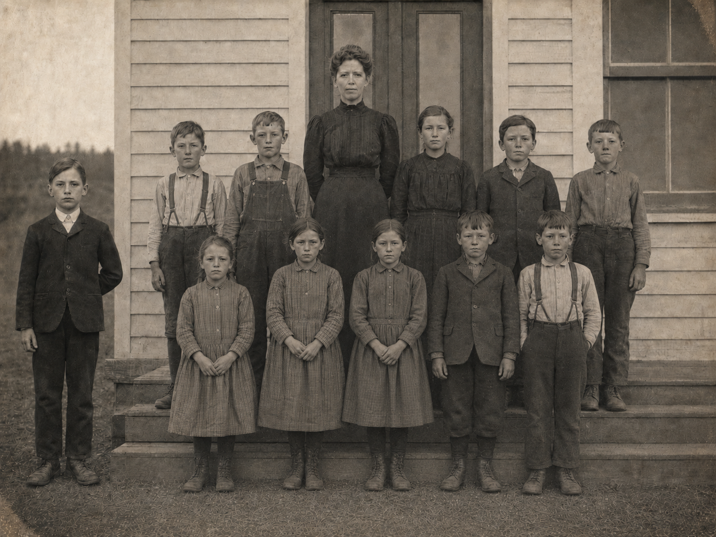 Juniper Creek Schoolhouse class photograph, 1907
